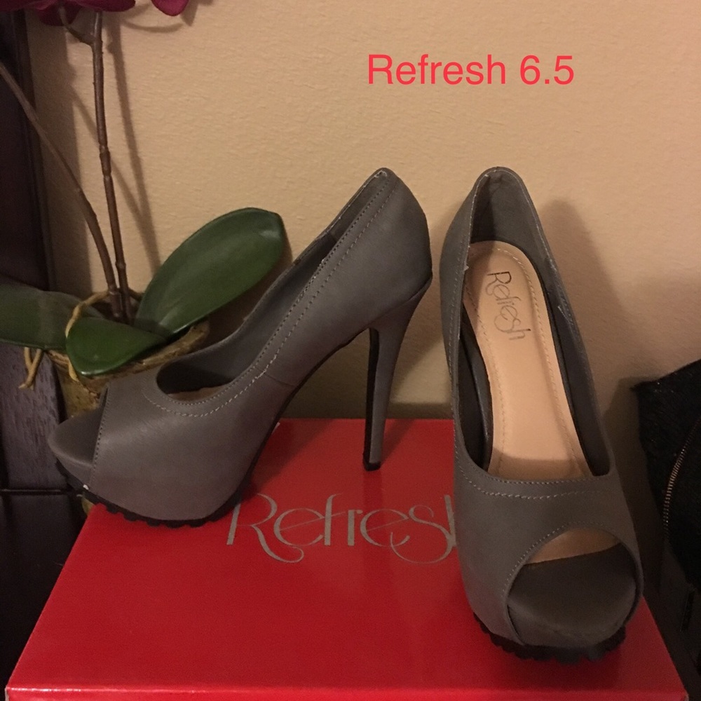 Matte grey heels